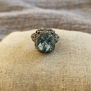 Blue and Silver Ring Size 7